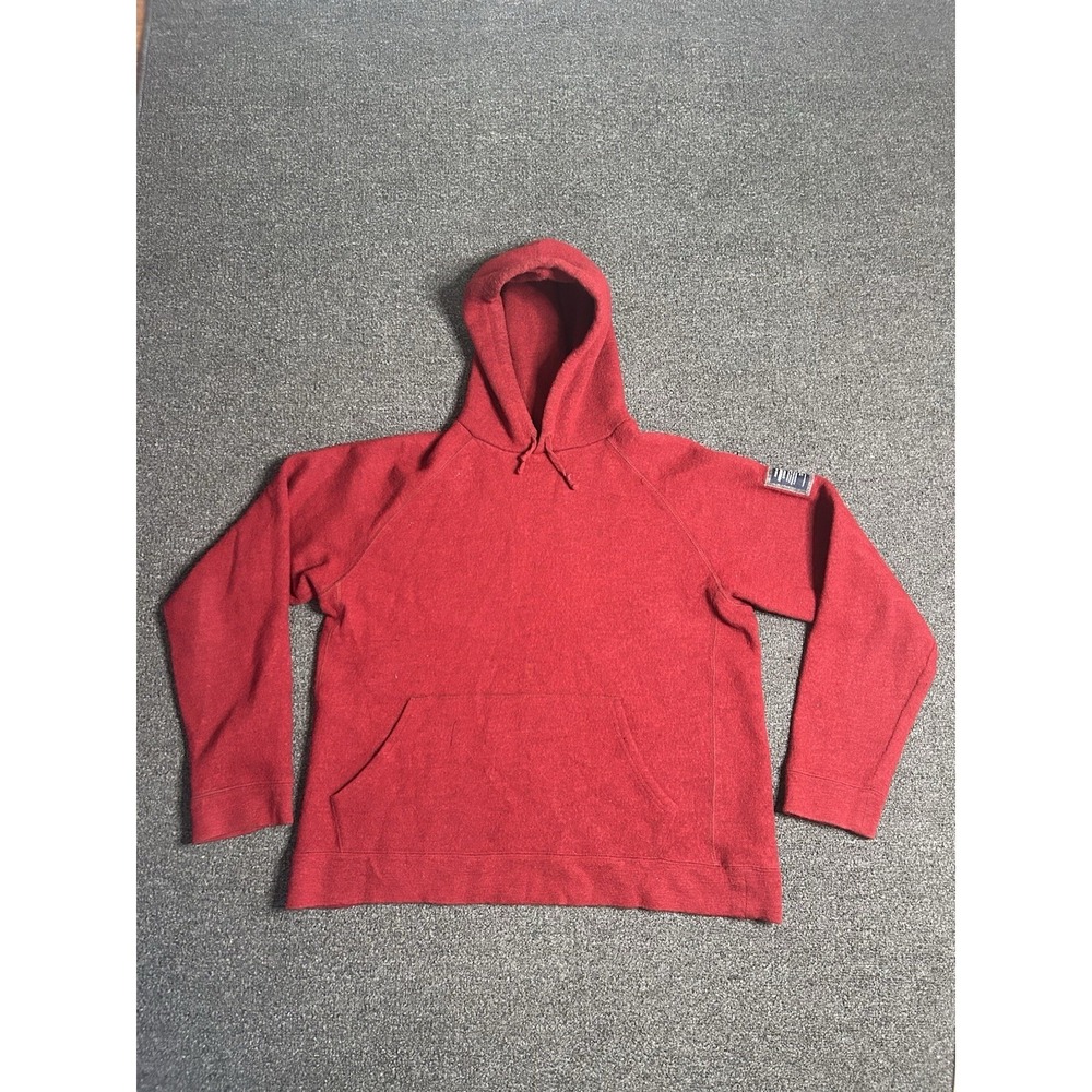 Abercrombie Fitch Wool Muscle Hoodie Red Mens XL Standard Issue Patch Vintage